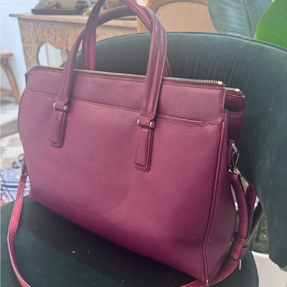Tumi briefcase Elegant Burgundy Leather Tote Bag